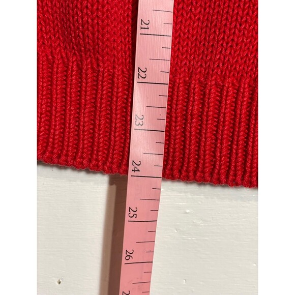 Vintage Red Knit Sweater Geometric Aztec Print Pullover 80s 90s Size Medium - Picture 11 of 11